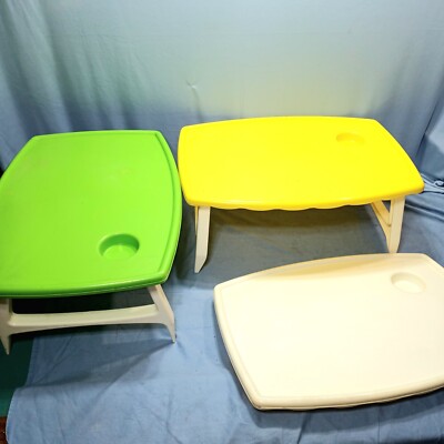 Blisswood Hollywood Lap Tray MCM Yellow White Green Plastic Bed Table Breakfast 