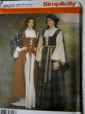 Scottish Highlander Celtic Costumes Miss size 6-12 Simplicity 3623 SewingPattern