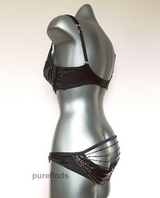 AGENT PROVOCATEUR SOIREE LIDIJA SILK DEMI BRA 34B & BRIEF SIZE 2, RRP &pound;790 NWT