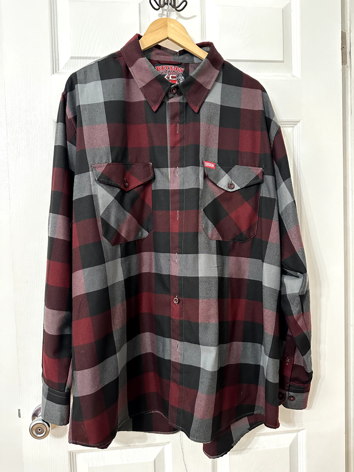 Dixxon "The Brawler" Flannel Shirt 3x Red/Black/Gray Long Sleeve