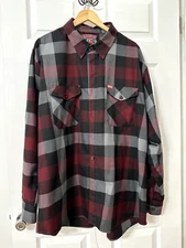 Dixxon "The Brawler" Flannel Shirt 3x Red/Black/Gray Long Sleeve