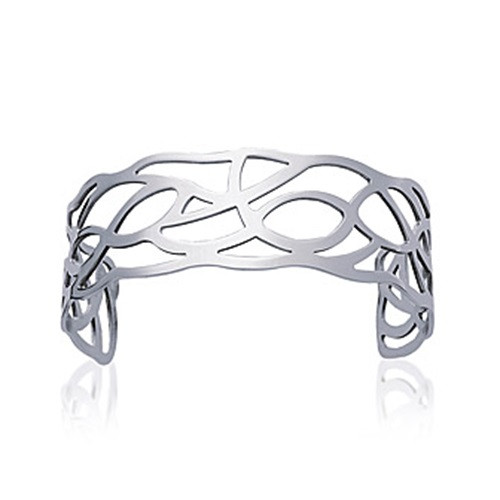 Bracelet jonc ouvert ajouré en acier inoxydable idée cadeau femme