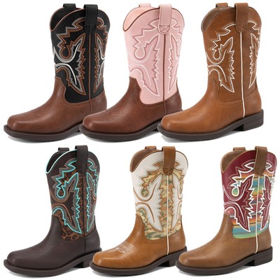 Boys Girls Kids Cowboy Boots Western Boots Square Toe Riding Boots Cowgirl Boots