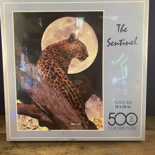 F.X. Schmid VTG 1995 "The Sentinel" (Leopard) 500 Piece Jigsaw Puzzle - NIB