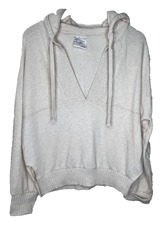 OFF WHITE Felpa con cappuccio Offline By Aerie taglia media avorio manica lunga vestibilità comoda