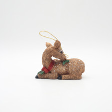 Resin Doe Deer Christmas Ornament