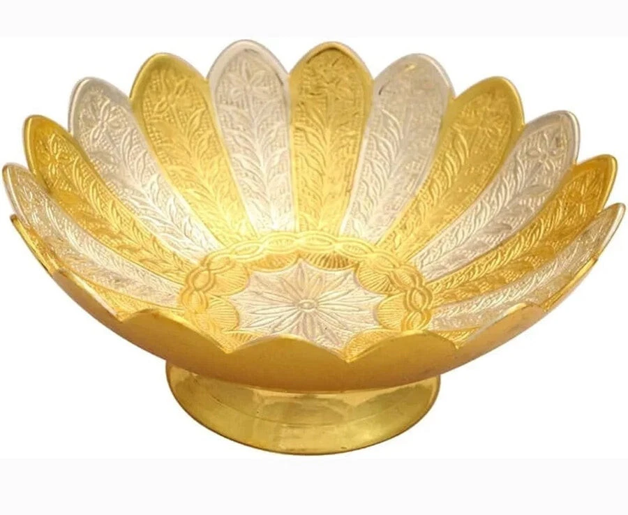 Gold Silver Plated Lotus Return Gift Bowls Indian Wedding Gift Party Favors Gift - Image 2 of 4