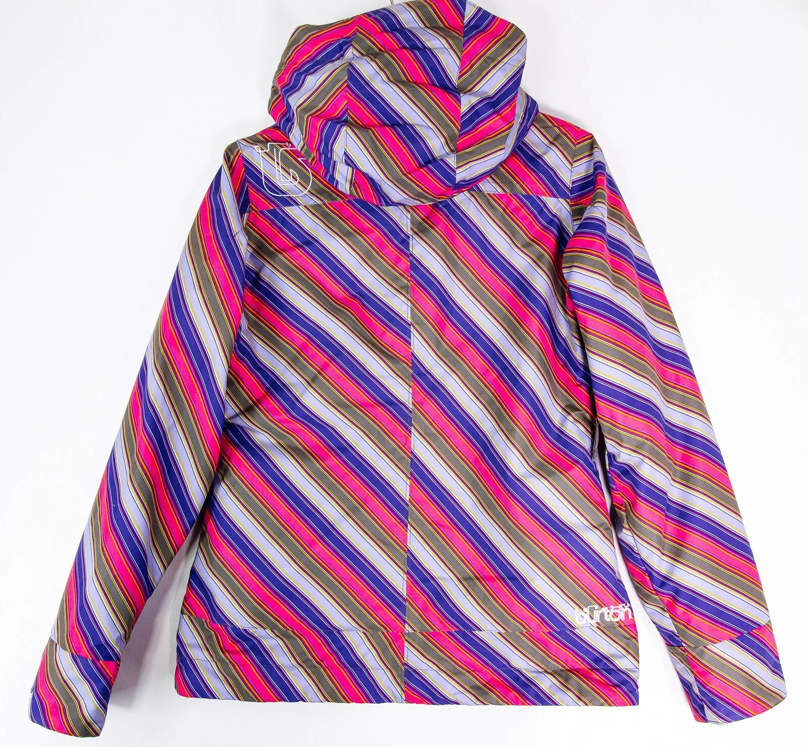 burton striped ice cream dryride hooded snowboard ski jacket