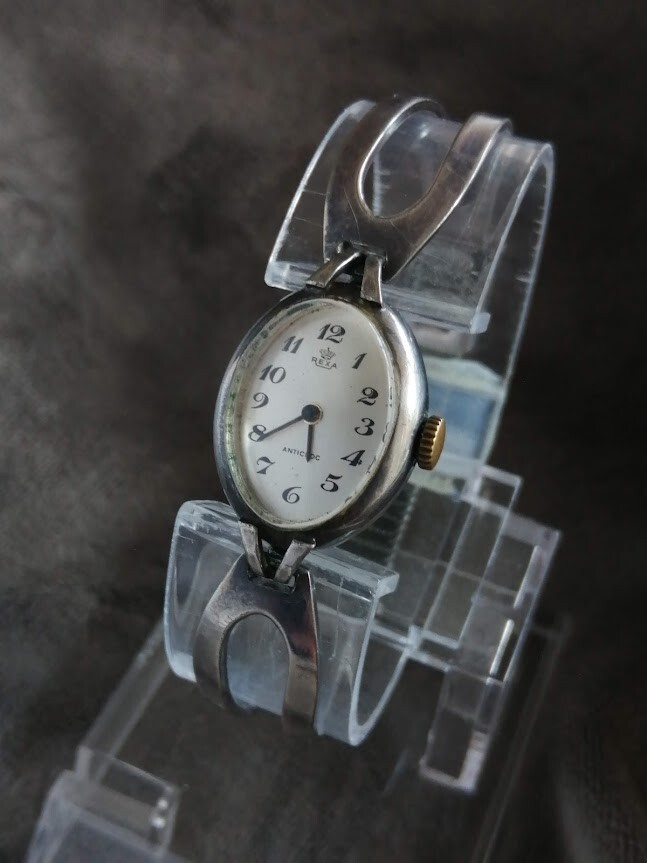 Montre Femme Butex Mécanique - Cadran Bleu, Bracelet Acier - Très Bon état