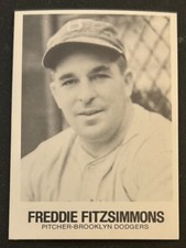 1979 TCMA Renata Galasso Freddie Fitzsimmons Baseball Card 75 Dodgers Pitcher VG