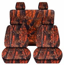 Fits 2014-2018 Chevy Silverado Truck Front And Rear Camouflage Seat Covers