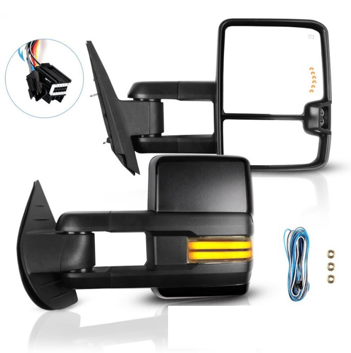 For 07-13 Silverado 1500 Power Heated Clearance Dynamic LED Signal Towing Mirror