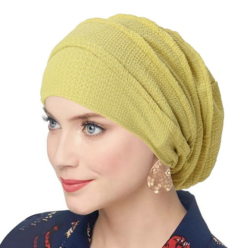 Women Ladies Slouchy Beanie Hat Turban Headwear Hairband Stretch Headwrap Cap - Picture 9 of 14