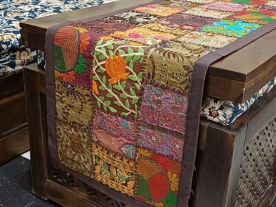 Indian 60*40 inch Cotton Brown Patchwork Vintage Boho Home Decor Wall Hanging