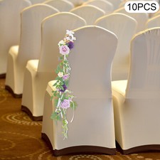 10 PCS Modern Wedding Chair Decorations, Wedding Aisle Floral Artificial Flowers