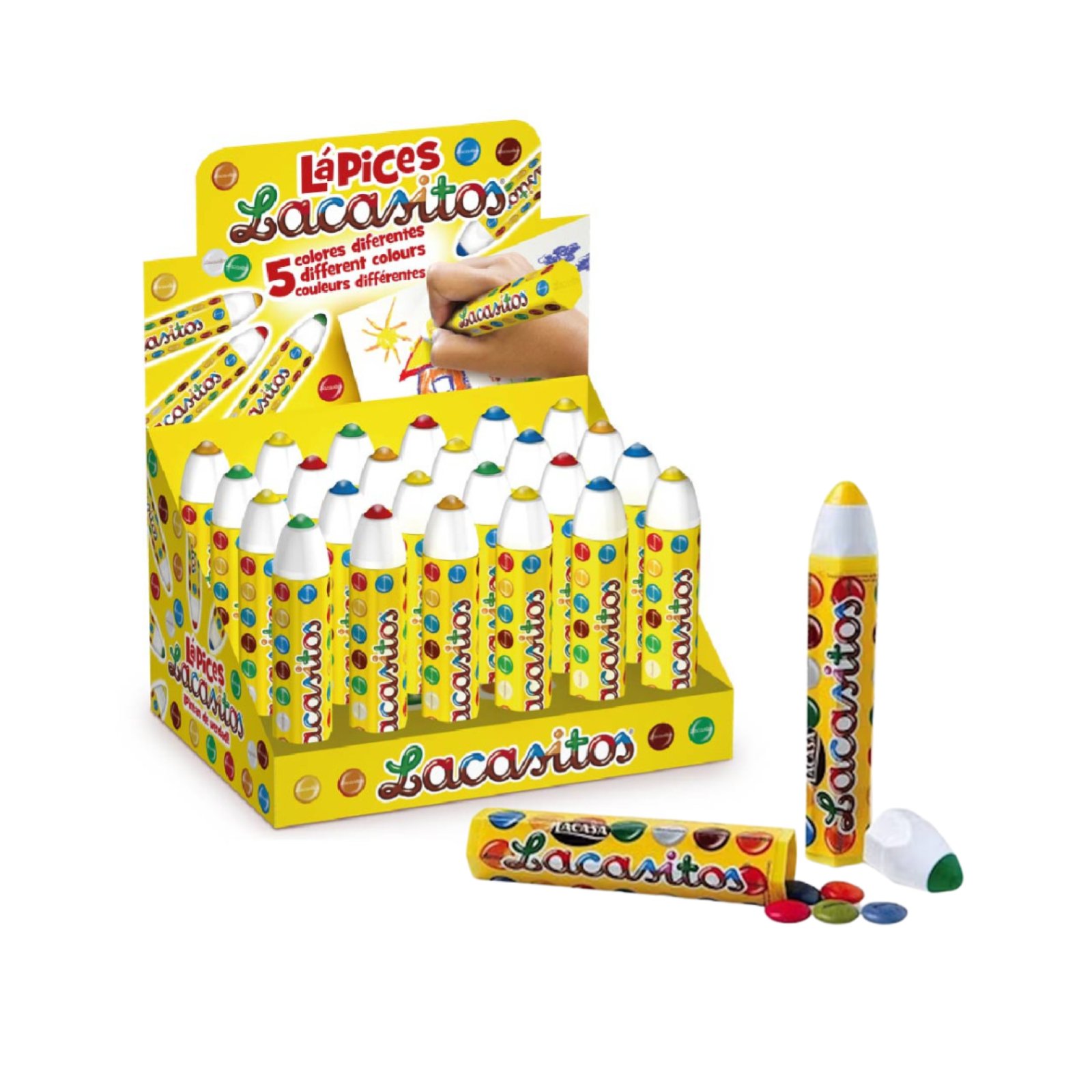 Tubo Lenti al Cioccolato Lacasitos Matite Pastelli 24 x 20 g