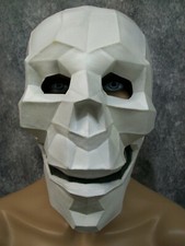 Disfraz de calavera de polietileno baja para adulto máscara robot futurista droide geométrico esqueleto cuadrado