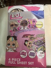 L.O.L 4 Piece Microfiber FULL Bedding Sheet Set  Pillowcase Kids Girls NEW F1