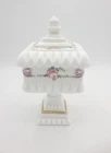 Vintage Westmoreland Milk Glass Roses and Bows Dish w/ Lid Candy Dish Pedestal