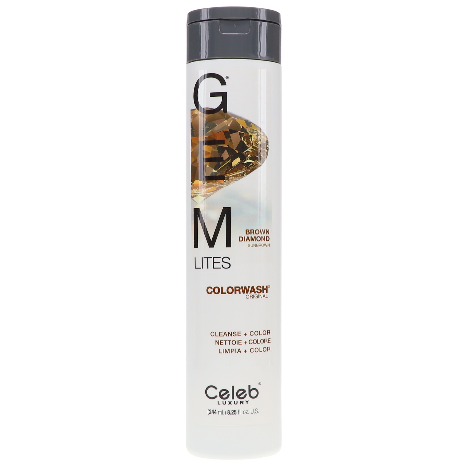 Шампунь для окрашивания волос Celeb Luxury Gem Lites Brown Diamond Sunbround Colorwash 8,25 унции