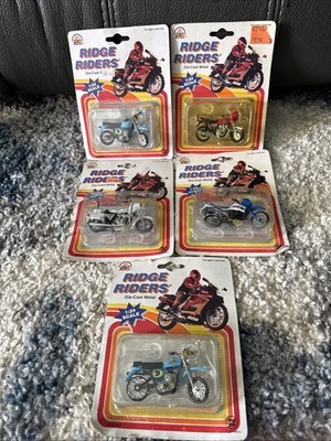5) RIDGE RIDER DIECAST METAL SCALE MODEL 1994 ZEE MOTORCYCLE LOT