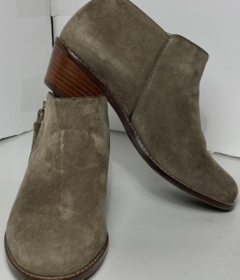 Vionic Serena Brown Suede Tassel Block Heel Ankle Boots Orthotic Size 6