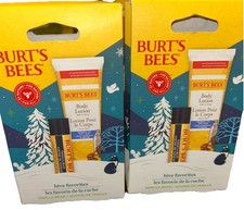 2 Burt  s Bees Hive Favorites Beeswax GIFT SET Vanilla Lip Balm  Body Lotion