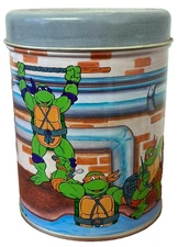 1990 MIRAGE STUDIOS VINTAGE TMNT TEENAGE MUTANT NINJA TURTLES CITY SEWER TIN CAN