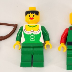 Vintage LEGO Castle Minifigures cas319 cas139 Forestmen w/ Bows 1980s-90s Rare