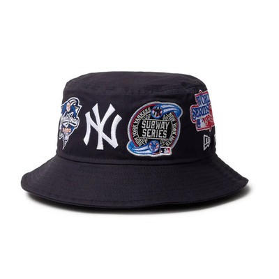 NEW ERA Bucket 01 MLB Many Patch New York Yankees Navy 14388517 from Japan NWT