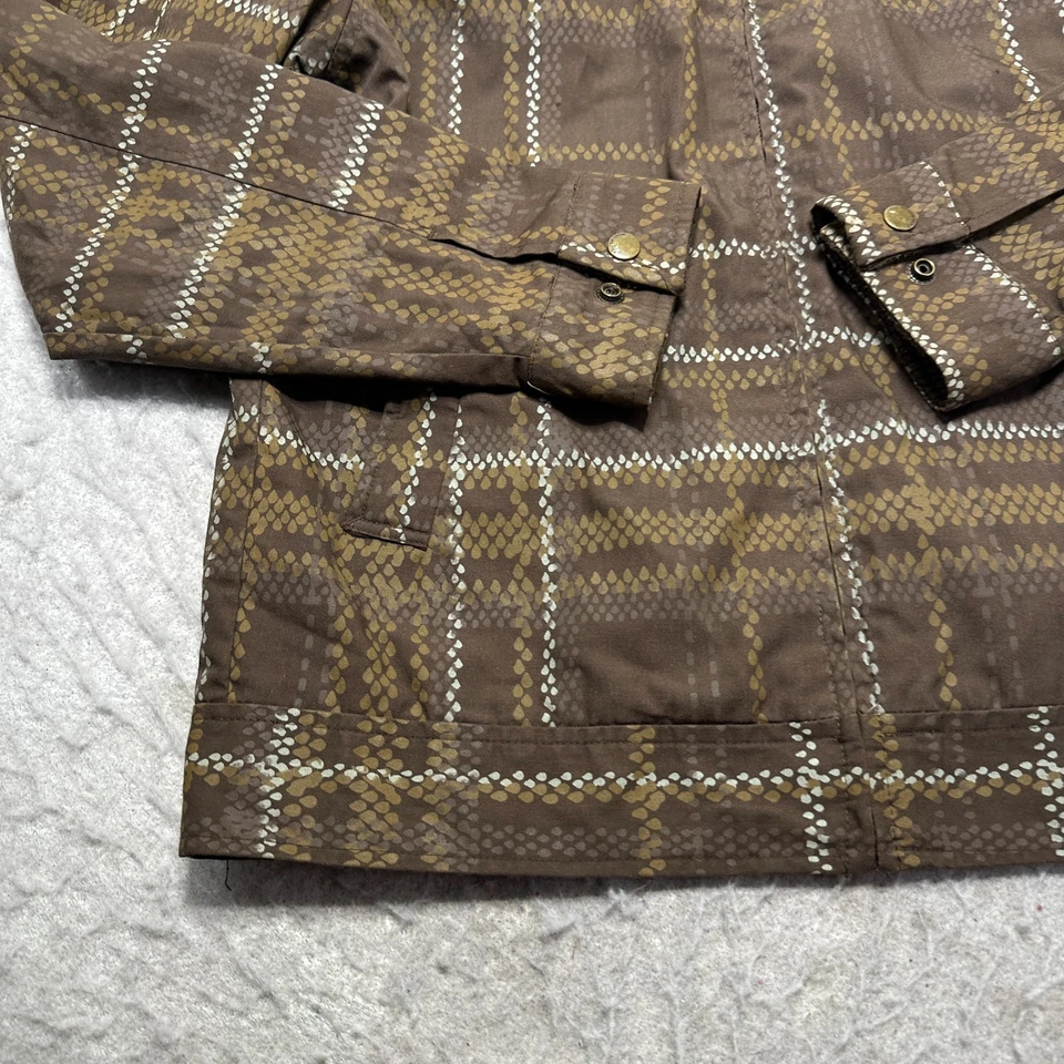 Volcom Jacket Brwon Plaid Full Zip Collared Ski Coat Mens Size Small S - Image 2 of 4