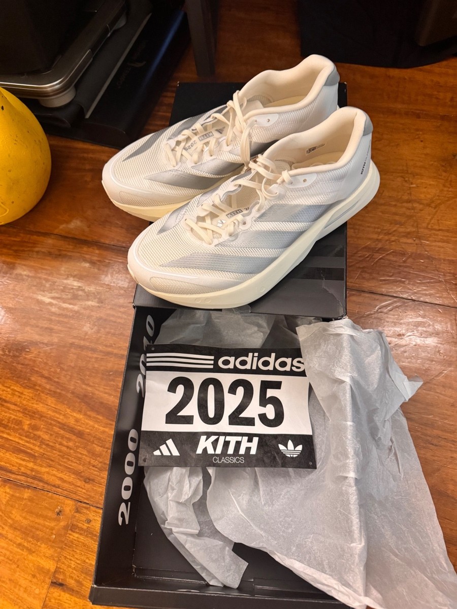 KITH x ADIDAS ADIZERO BOSTON 13 M Running Shoes - Cloud White/Silver - Size  9 US