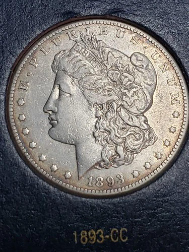 1893-CC Morgan Silver Dollar Nice Example XF Old Album Coin