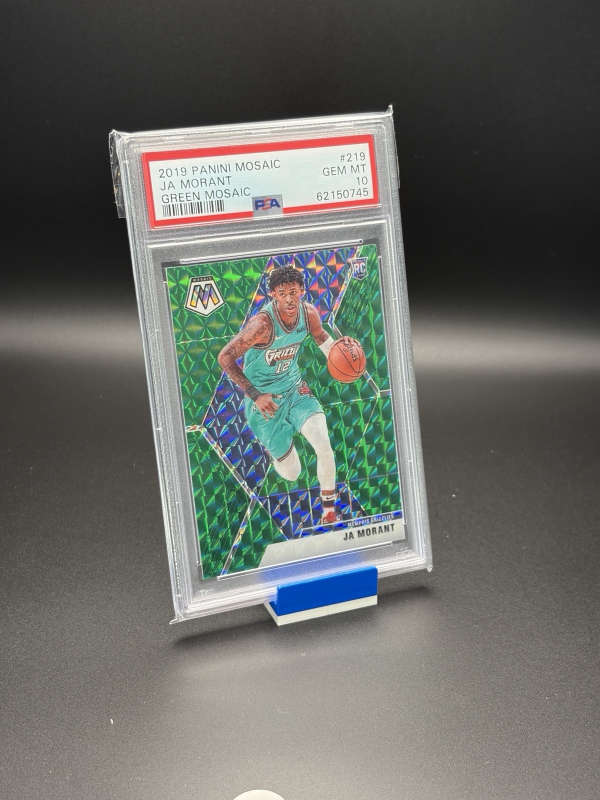 2019 Panini Mosaic Ja Morant RC #219 Green Mosaic Grizzlies - PSA 10