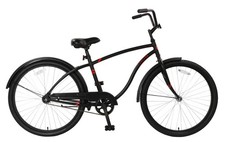 Cruiser Bike 26 Inch Black Adult Unisex for Riders 5 Ft 2 in to 5 Ft 10 In+