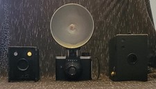 Ansco Eastman Kodak Vintage Box Cameras Lot - Readyflash, B2, Hawk-Eye Model B