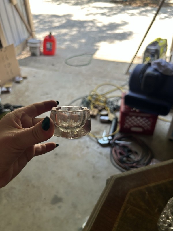 Clear Glass Hexagon Open Salt Cellar Dish, 1 Compartment Salt Dish