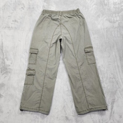 Celebrity Pink Pants Juniors S Dusty Olive Wide Leg Cargo Elastic