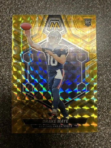 2024 Panini Mosaic - Rookies Drake Maye #303 Reactive Yellow Mosaic Prizm (RC)