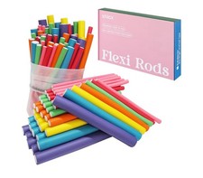 xnicx 47pcs 7'' Flexible Curling Rods Hair Twist Flexi Rods Flexible Rods