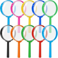 10 PCS Mini Magnifying Glass for Kids, 5X Small Kid Magnifier for Hobbies and Sc