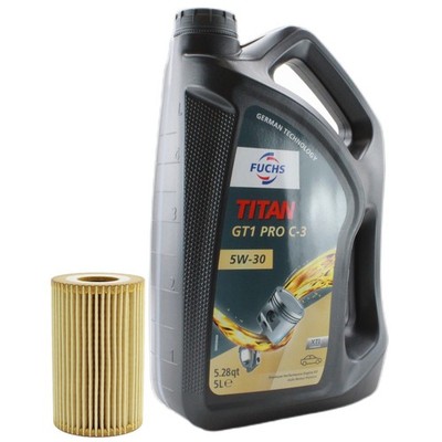5L Fuchs TITAN GT1 PRO C-3 5W-30 Mann Engine Oil Change Kit for Passat 2.0 CKRA