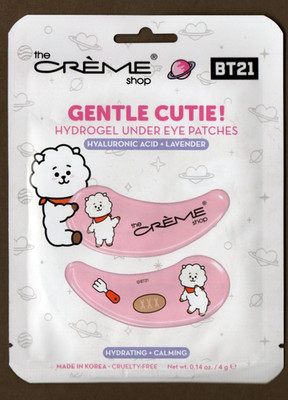 The Creme Shop Gentle Cutie Hydrogel Under Eye Patches, BT21 Lavender