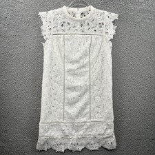 Vineyard Vines White Lace Shift Dress Womens 2 Sleeveless Lined Preppy Casual