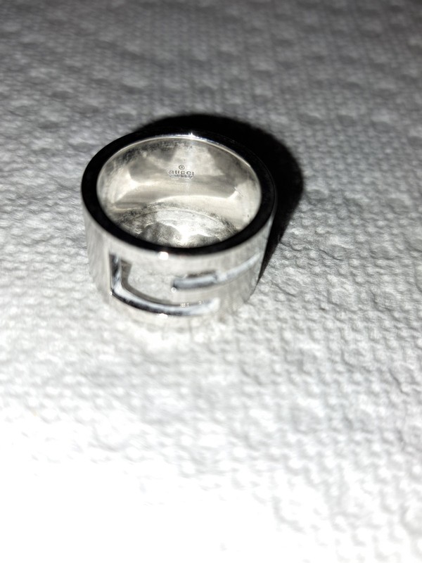Gucci Sterling Silver 925 Cut Out Ring US Size 6.5