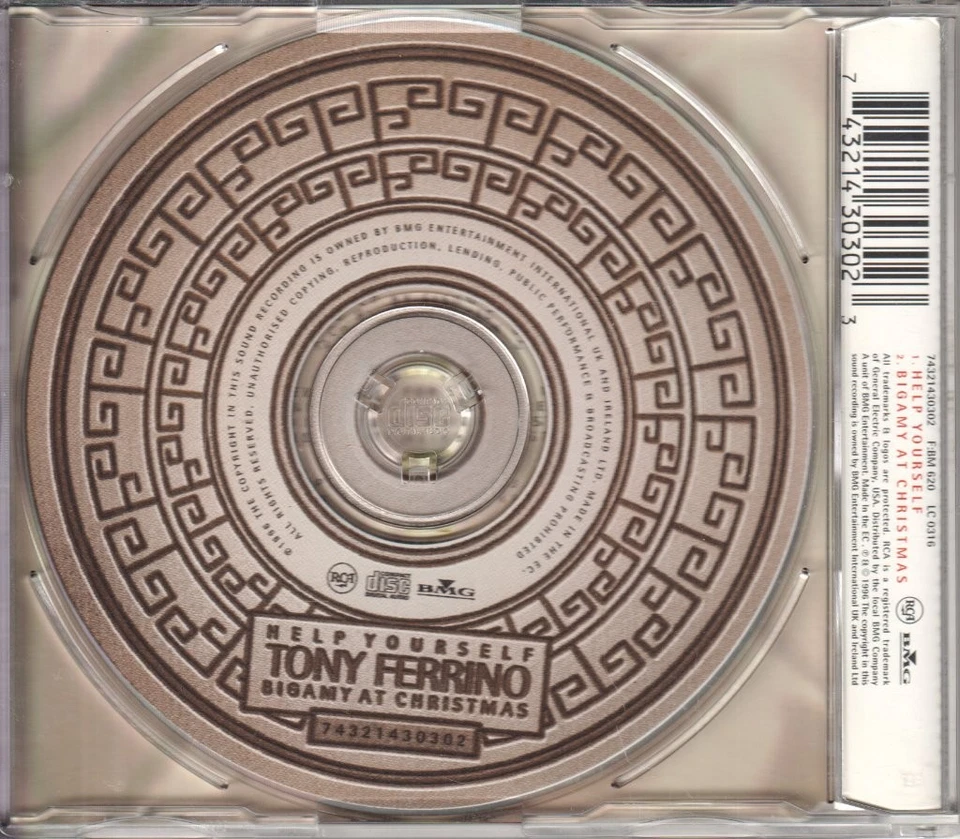 Tony Ferrino Help Yourself CD Europe Rca 1996 single 74321430302 - Bild 2 von 2