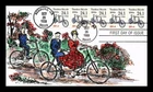 DR JIM STAMPS US COVER TANDEM BICYCLE TRANSPORTATION SERIES FDC HAND PAINTED