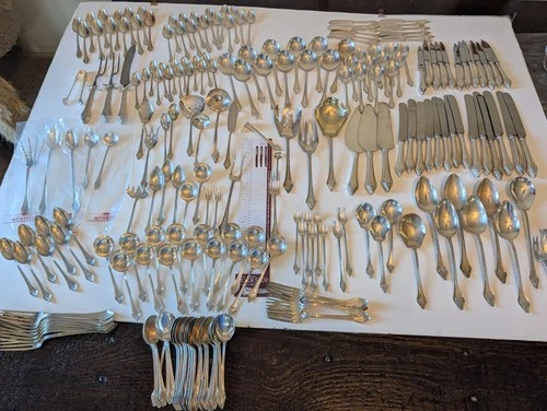 226pc Gorham Clermont Pattern Sterling Silver Flatware Lot 4800+ Grams Serving+