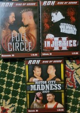 ROH 3 DVD Lot 2009 Full Circle Injustice II Motor City Madness Wrestling Ring Of