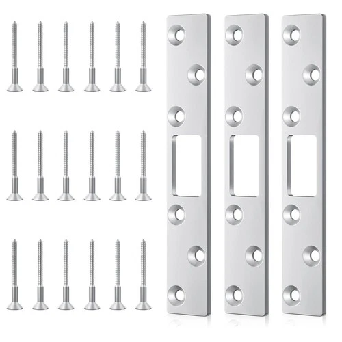 Deadbolt Armor 3 Pack 6 Inch Extended Strike Plate for Heavy Duty Door
